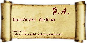 Hajnáczki Andrea névjegykártya