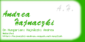 andrea hajnaczki business card