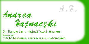 andrea hajnaczki business card